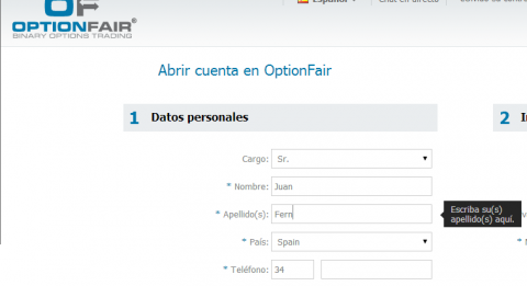 Operar en Option Fair